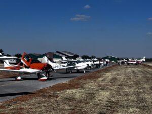Aircraft line up after the race