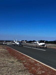 Day one line up… with Dieter Bock’s Lancair ready for takeoff