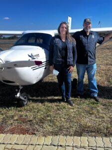 Piet Meyer and Adrienne Visser next to their beloved Jabi