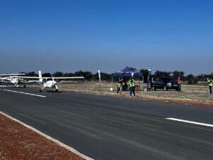 The only Jabiru ZU-DUU in the race flown by Piet Mayer and Adrienne Visser - first across the line but heavily penalised for overspeeding to come in eventually 8th overall